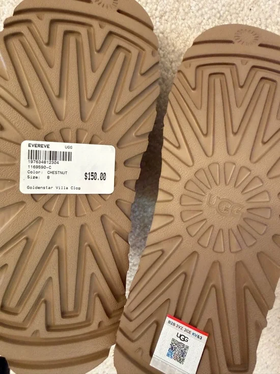 UGG Goldenstar Villa Clog – Chestnut Brown Leather Slingback – Size 8 – NEW - Picture 8 of 8